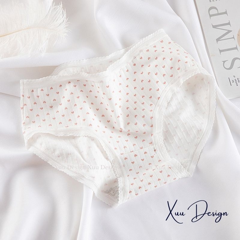 Quần lót nữ Cotton họa tiết dễ thương, chất liệu co dãn đàn hồi siêu thông thoáng - Wexuu Design QC83