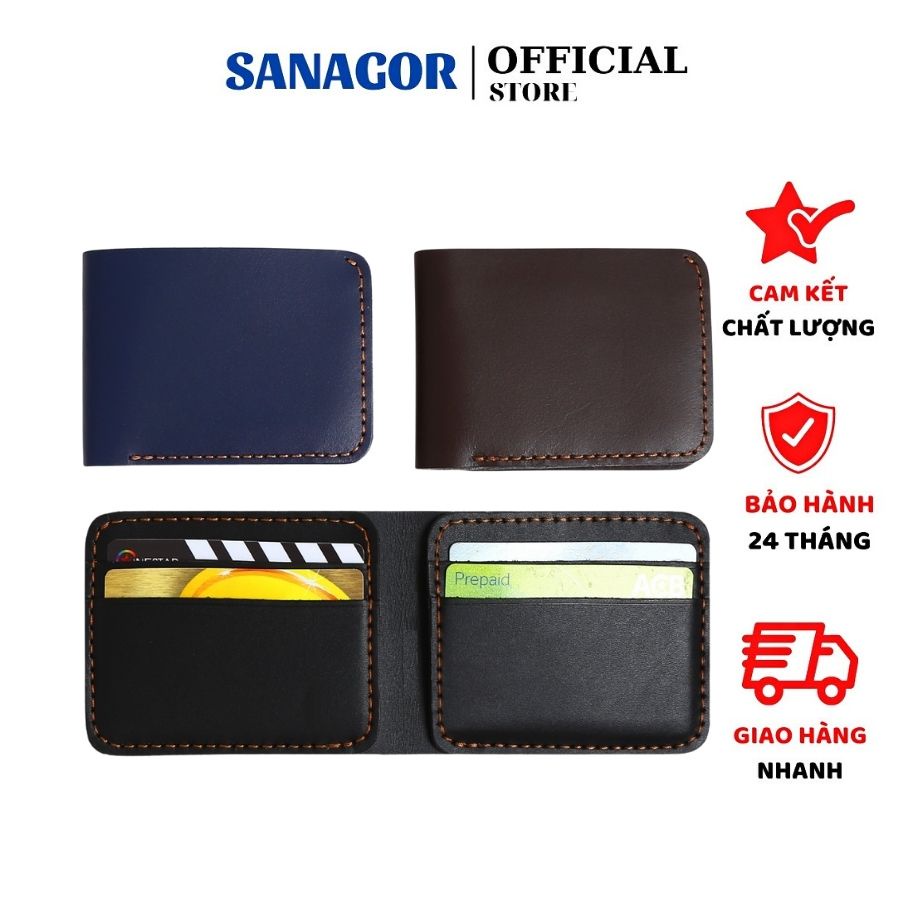 Ví Nam Da Thật Đẹp Kiểu Ngang Đứng Đắng Thẻ Minni Chính Hãng Sanagor | CM25