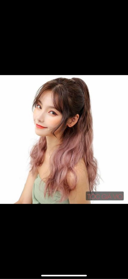 Tóc giả ngoặm ❤️FREESHIP❤️ngoặm omber hồng- ngoặm mini