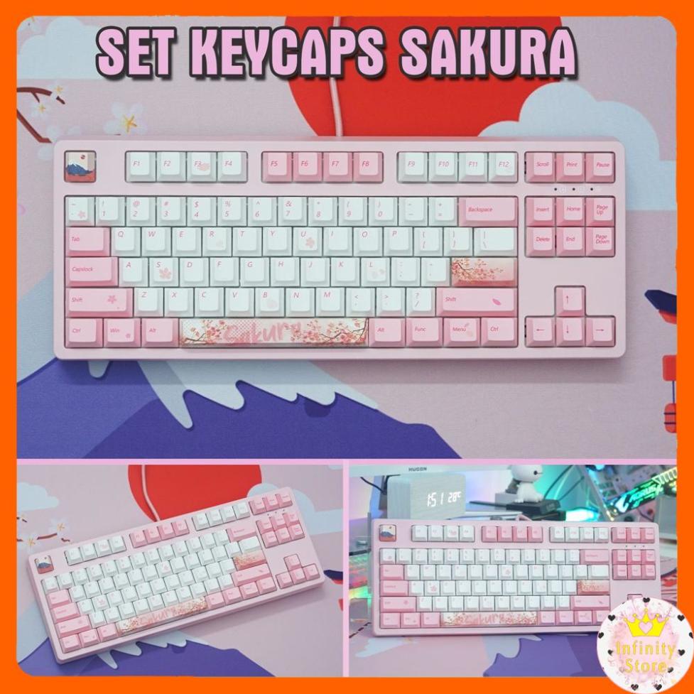 [Mã 33ELSALE hoàn 7% đơn 300K] BỘ NÚT KEYCAP BÀN PHÍM CƠ IN HÌNH CHẤT LIỆU PBT, ABS INFINY DECOR