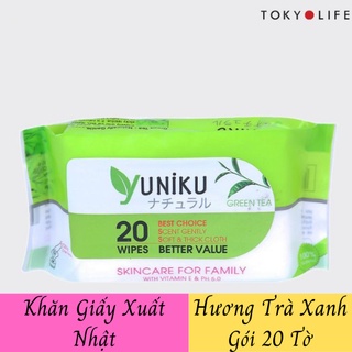 Khăn ướt cho bé yuniku xuất nhật cao cấp khăn ướt yuniku chăm sóc da gói 20 tờ