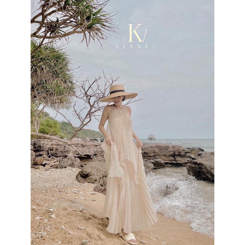 Đầm maxi dập li cao cấp, Đầm maxi đi du lịch bi biển cao cấp | BigBuy360 - bigbuy360.vn
