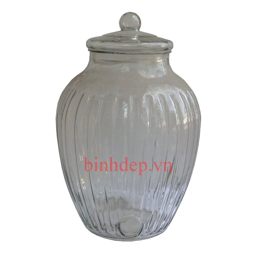 Bình thuỷ tinh ngâm rượu 10L, kiểu dáng bí sọc