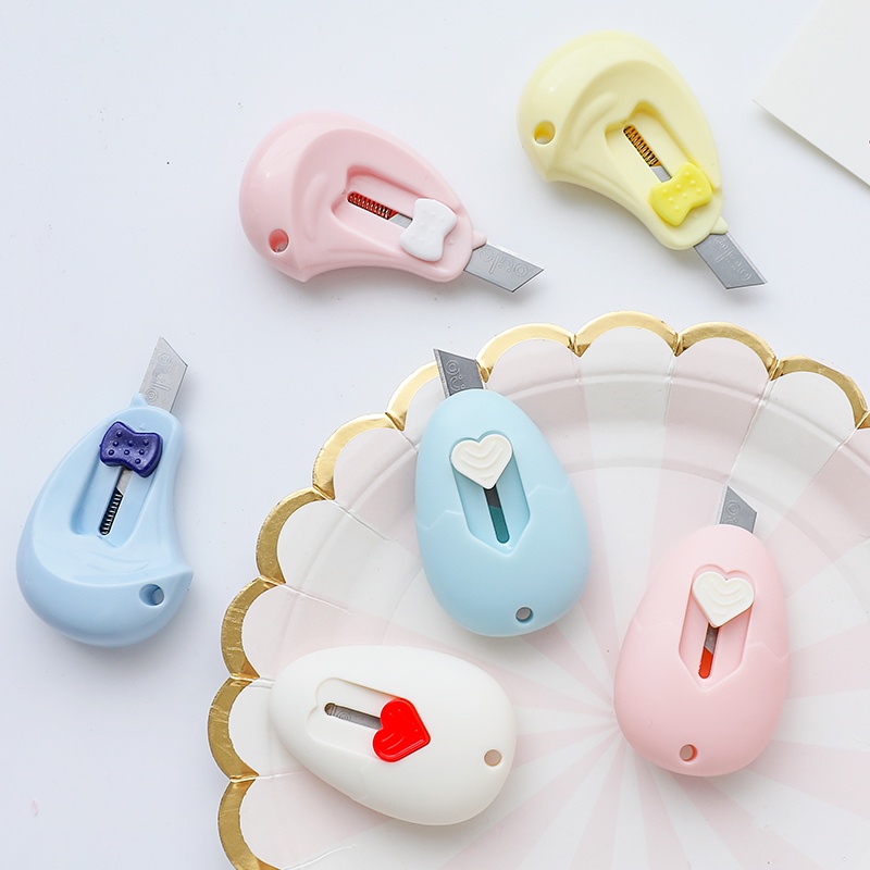 Set 2 Dao Cắt Giấy Hình Trứng Dễ Thương Bằng Thép 9mm C6566