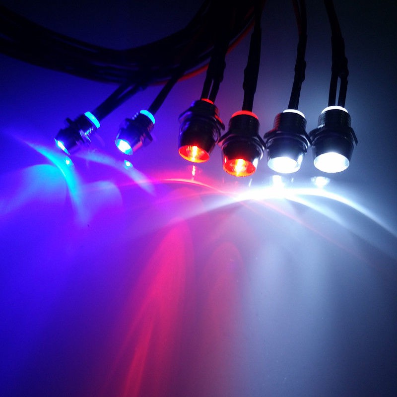 Rc Mẫu Xe Trang Trí Đèn LED 3mm Xanh 5mm Trắng 5mm Đỏ 6 Chiếc Đèn LED