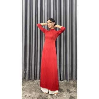 ÁO DÀI GIÁ TỐT NHẤT-LỤA TÂY THI 2 TÀ MÀU TRẮNG, VÀNG, ĐỎ-ÁO DÀI HỒNG HẠNH