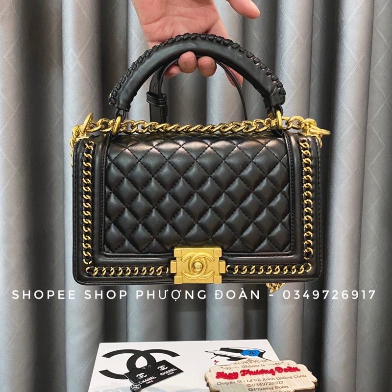 [FULL BOX] Túi quai xách khoá đồng trần ô size 25cm Vip