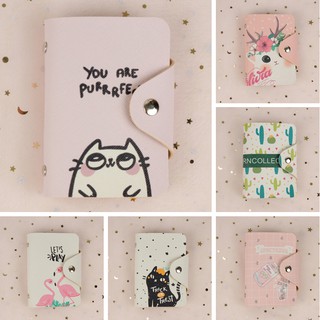 Ví đựng thẻ kiểu ngân phong cách Hàn Quốc dung tích lớn họa tiết chấm bi