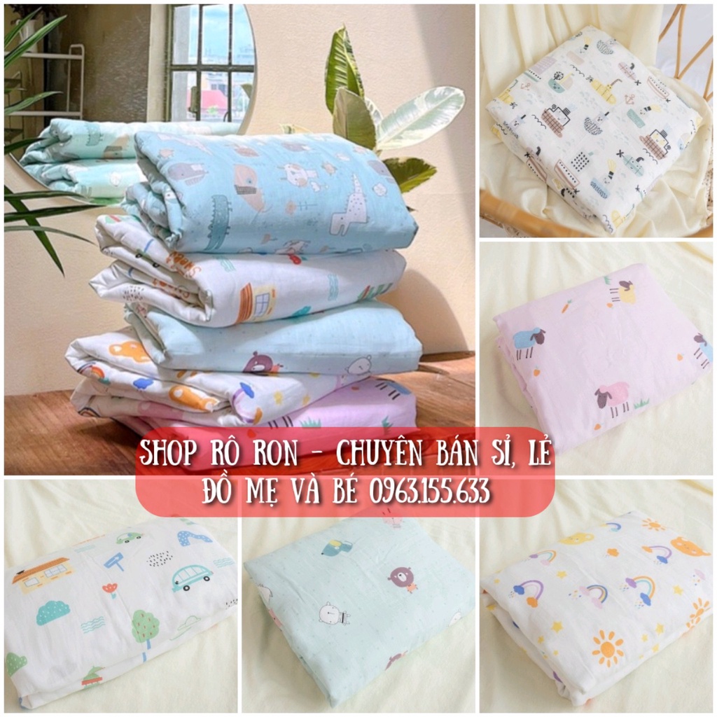 [Chính hãng] Chăn xô sợi tre trần bông MOLLI 1m*1m2 có thể tháo rời vỏ - Chăn xô MOLLI 4 mùa cao cấp cho bé - Shoproron