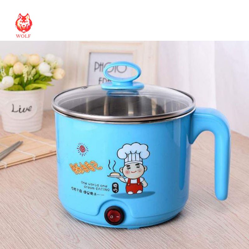 Nồi lẩu điện, Ca Nấu Mì, Nấu Lẩu Mini Đa Năng 2 Tầng Siêu Tốc 18cm,Tặng Kèm Khay Hấp