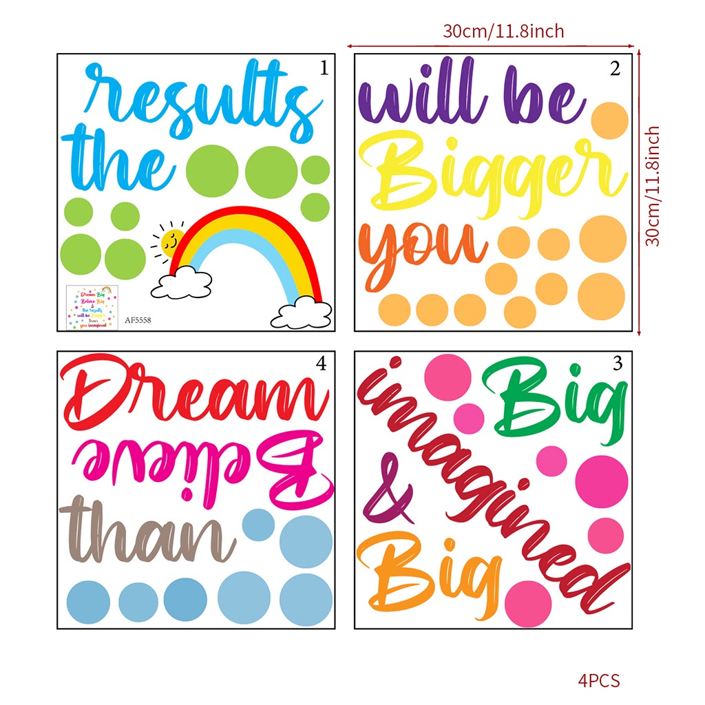 Decal Dán Tường Tiếng Anh Tạo Động Lực &quot; Dream Big Believe Big &amp; the resutls will be bigger than you imagined&quot; AmyShop