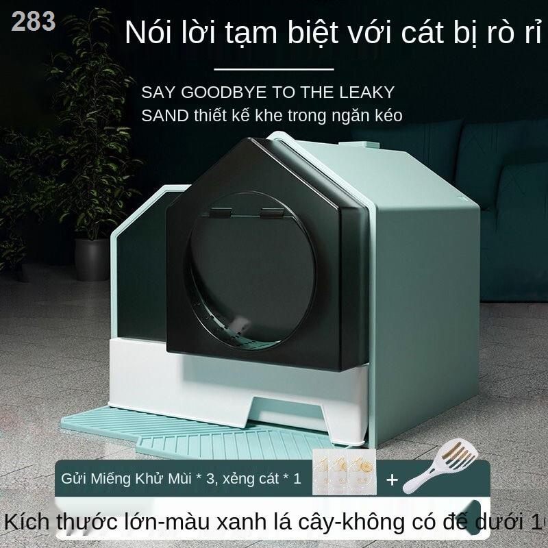 【thanh lý kho】Hộp vệ sinh cho mèo có ngăn kéo hoàn toàn kèm theo loại quá khổ mùi và chống bắn tung tóe đựng cát