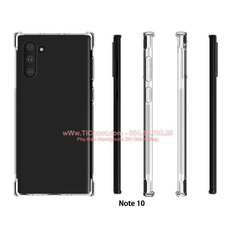 [Chống Sốc 4 góc] Ốp lưng Samsung Note 10 Dẻo Trong