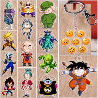 Móc Khóa Nhựa Acrylic Hình Son Goku Bulma Yamcha Anime Dragon Ball Quà sinh nhật