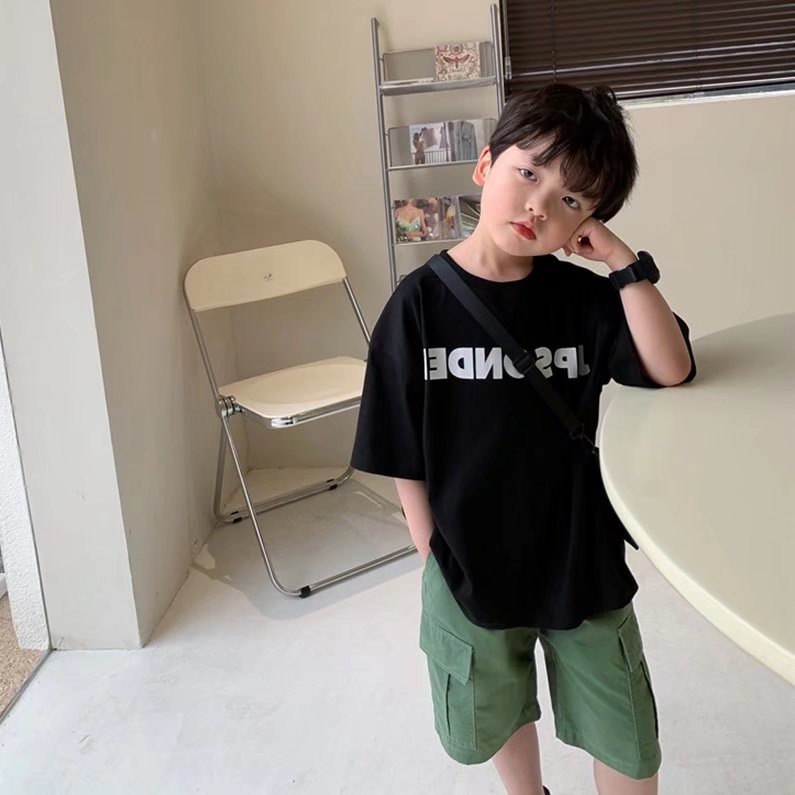 Áo thun BXPB tay ngắn in họa tiết chữ cái thời trang mùa hè size lớn dành cho trẻ em