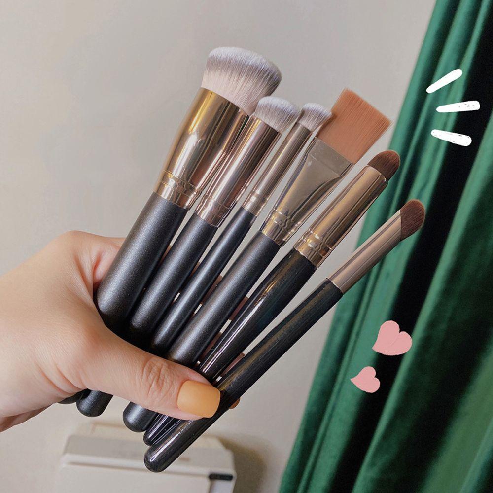 OCEANMAP Cọ Trang Điểm Đánh Mắt Khói &amp; Má Hồng Cán Dẹt