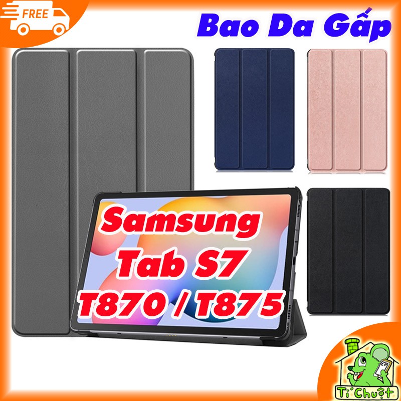 [Ảnh Thật] Bao da Samsung Tab S7 T870 T875 10.4" Gấp 3 khúc có nam châm