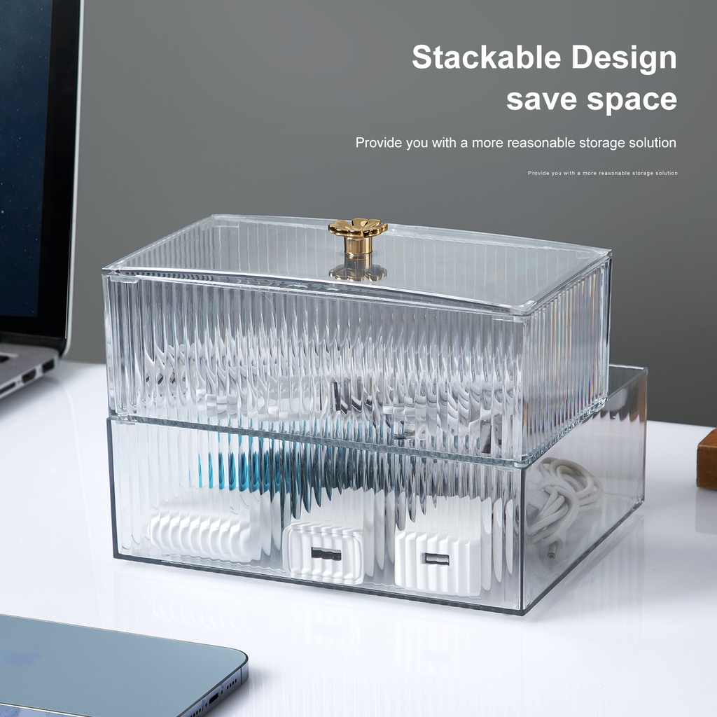 Shepherd Desktop charging cable transparent dust-proof sundries organizer