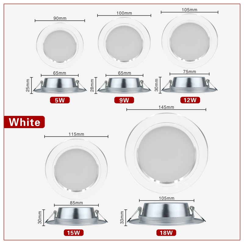 Đèn LED Tròn Gắn Trần Trang Trí Nội Thất 220V 5W 9W 12W 15W 18W