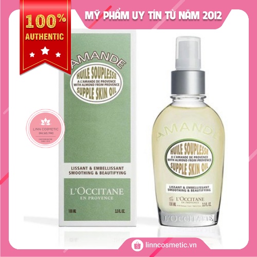 Tinh Dầu Chống Rạn Organic L’Occiatane Almond Supple Skin Oil 100ml