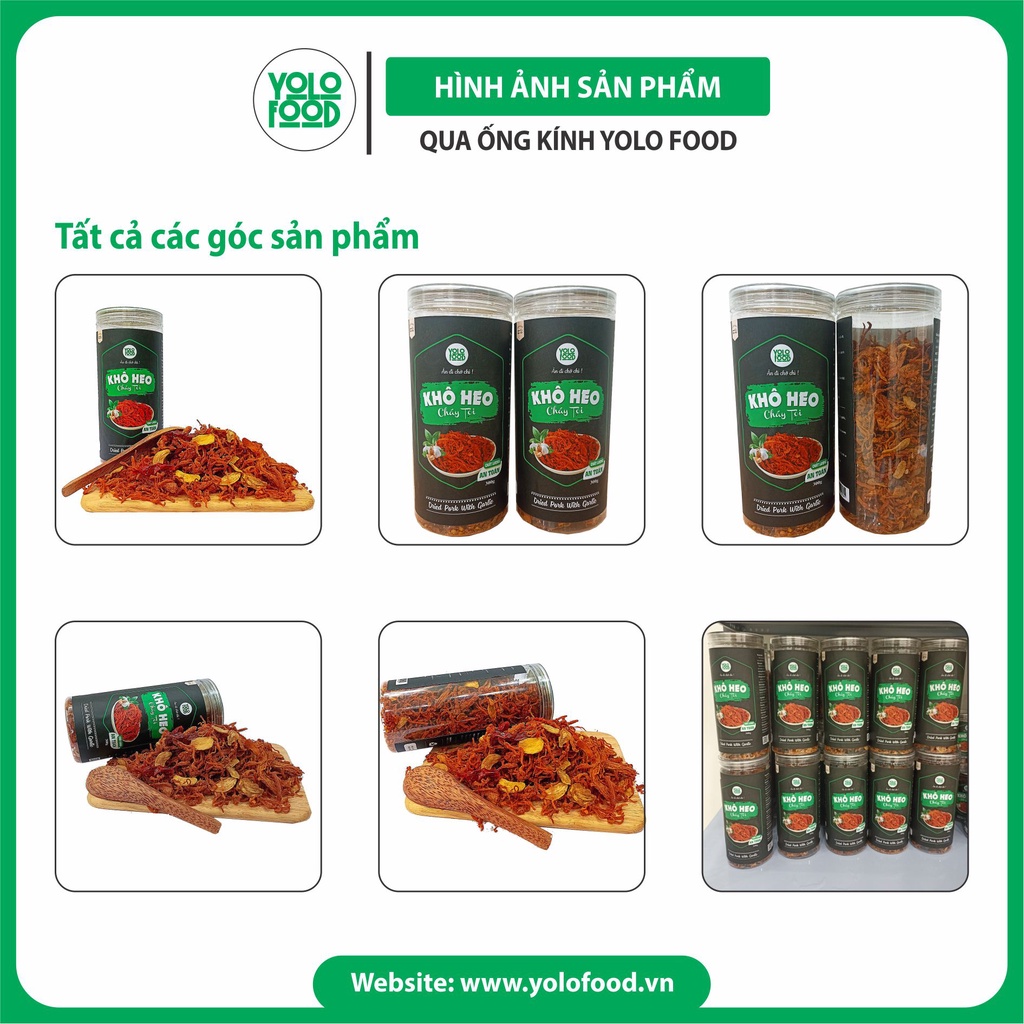 Khô heo cháy tỏi 300g YOLOFOOD đồ ăn vặt, khô heo loại 1, thơm ngon, chất lượng, đồ khô ăn vặt đóng hộp atvstp