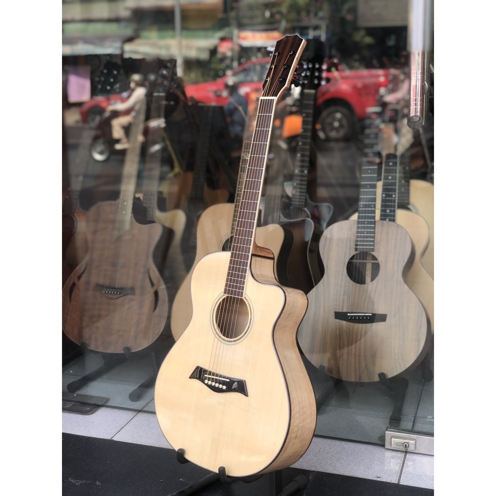 Guitar acoustic gỗ còng cườm (tặng full phụ kiện)