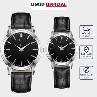Đồng hồ cặp đôi nam nữ chính hãng D-ZINER DHD02 dây da màu đen sang trọng giá rẻ - HÀNG M thumbnail