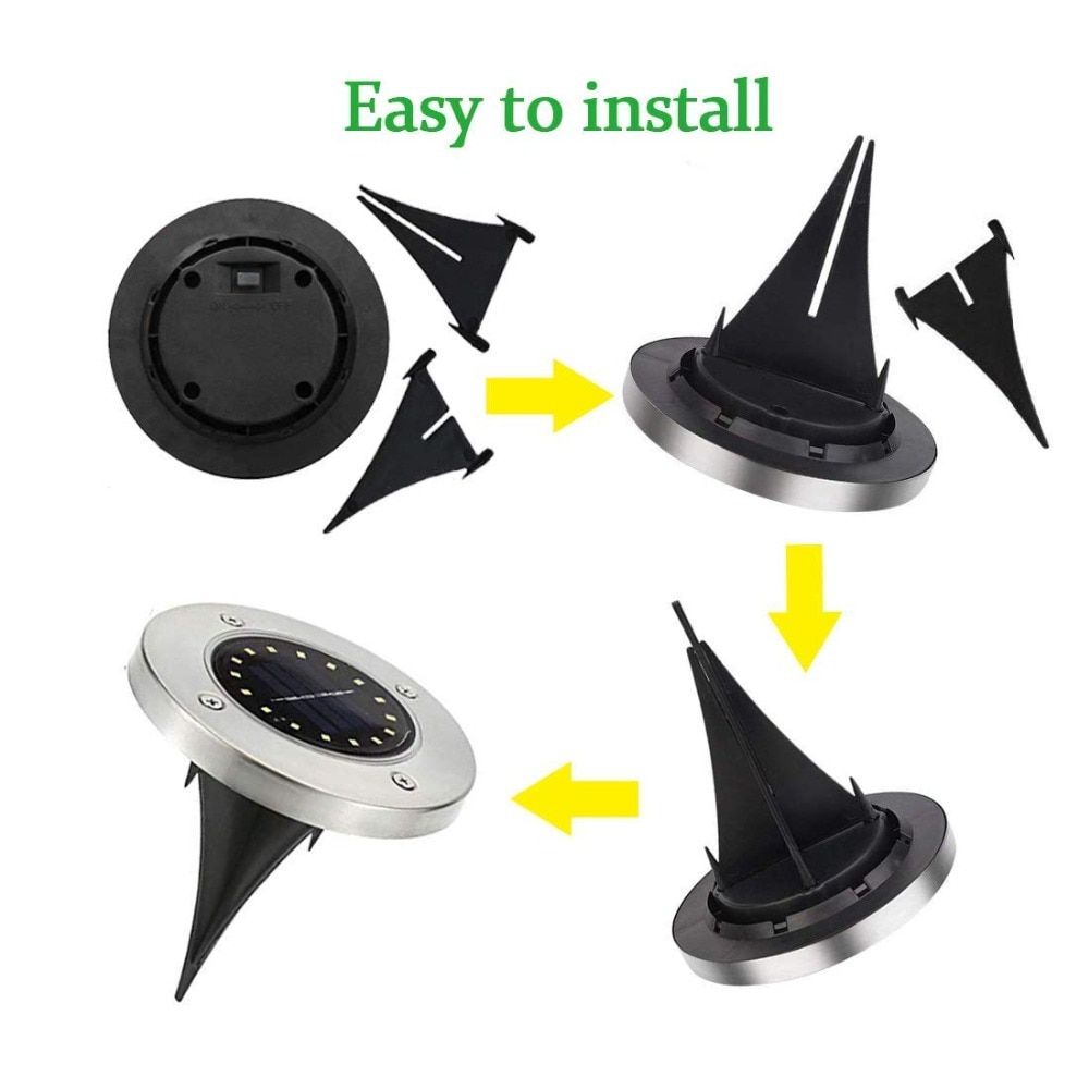 Đèn Led 20 Bóng Năng Lượng Mặt Trời Chống Thấm Nước Chiếu Sáng Lối Đi Sân Vườn