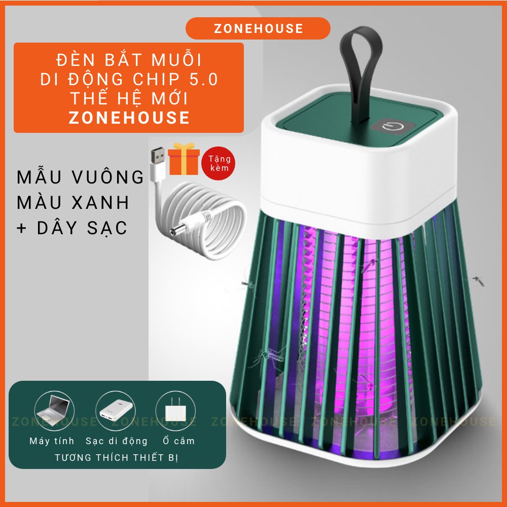 Đèn bắt muỗi thông minh Electric S thế hệ mới nhất - Đèn bắt muỗi di động+kèm dây sạc, máy bắt muỗi thông minh ZONESHOP