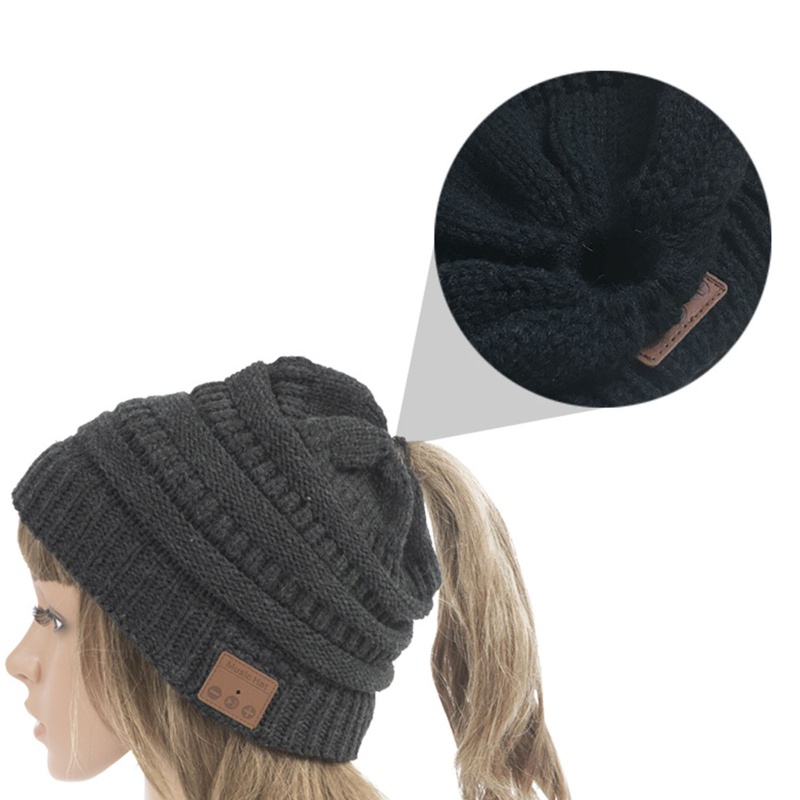 Mũ Nhung Dệt Kim Kết Nối Bluetooth 5.0 Làm Ấm Tai Vào Mùa Đông