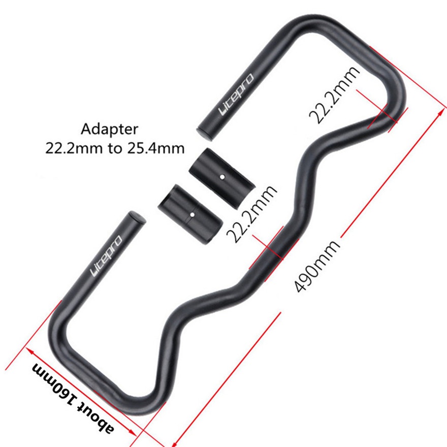 Ghi đông xe đạp LITEPRO 25.4 * 490MM 22.2MM bằng hợp kim siêu nhẹ