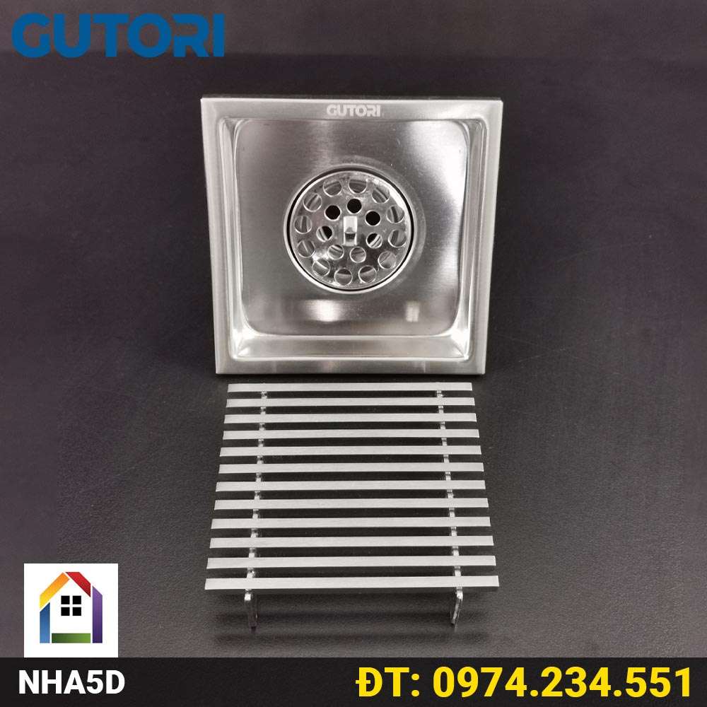 Phễu thoát sàn ngăn mùi 11x11cm Gutori DS1103B - Thoát sàn Inox su304