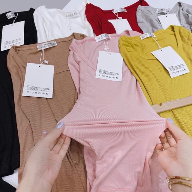 Áo Thun Body Dài Tay Korea Nữ, Áo Tăm Nữ Cổ Tròn Chất Cotton | BigBuy360 - bigbuy360.vn