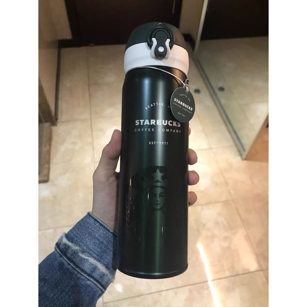 Bình đựng nước giữ nhiệt STARBUCKS X THERMOS màu xanh rêu Dung tích 500ml