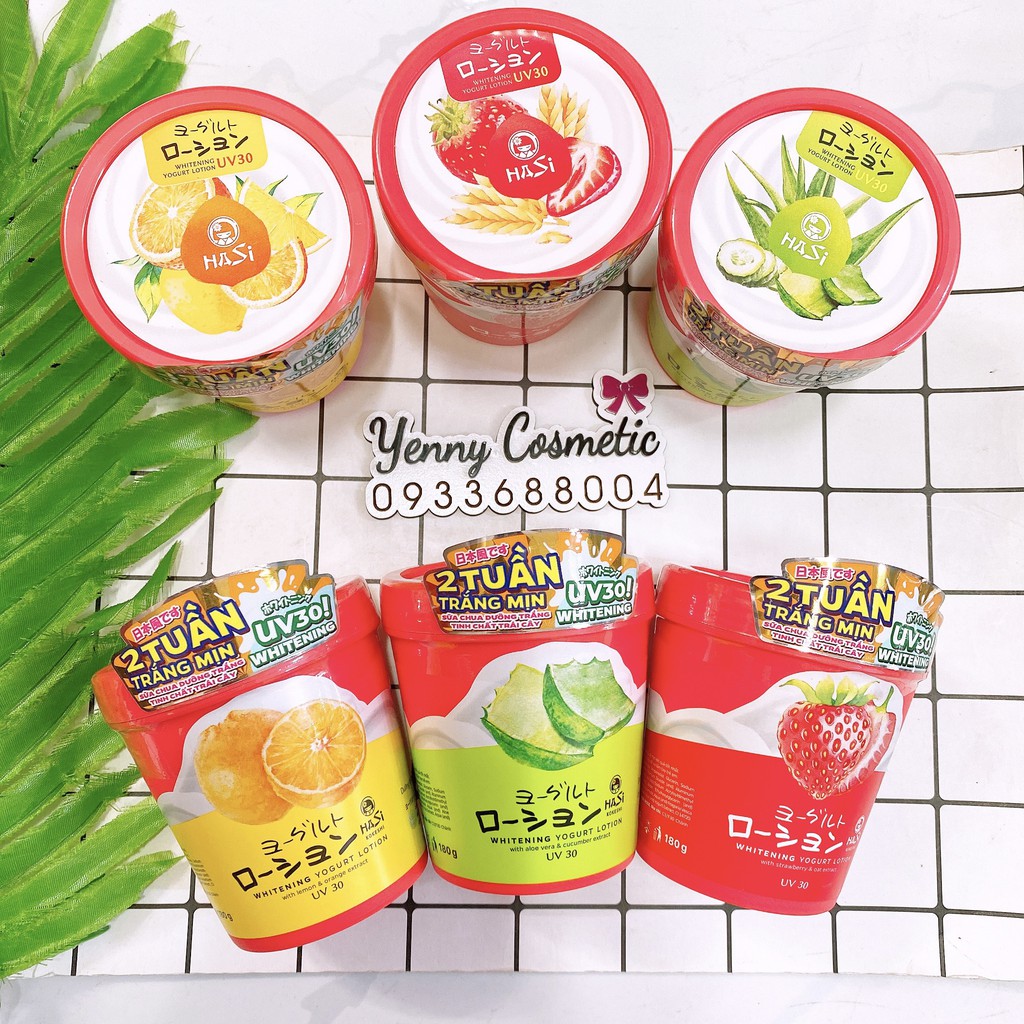 Dưỡng Thể Trắng Da Yogurt & Trái Cây UV30 HaSi Kokeshi 180g