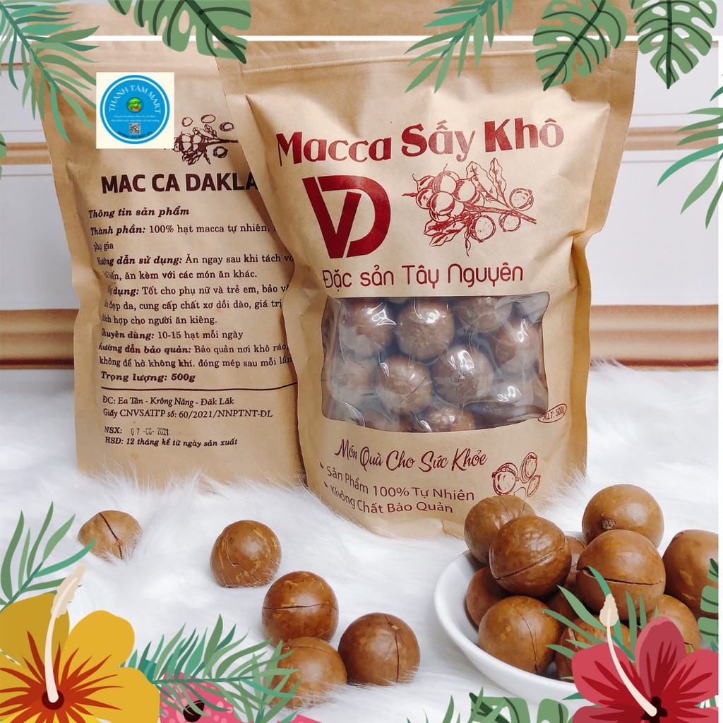 Hạt Macca Nứt Vỏ - Túi 500g Kèm Đồ Khui
