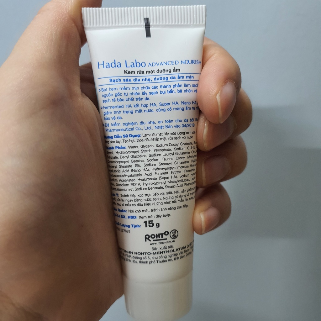 Sữa rửa mặt Hada Labo 15g/ mẫu thử srm mini size