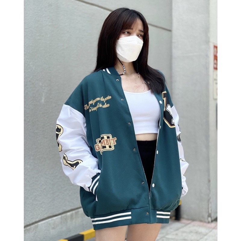 Áo Khoác Gió Bomber Jacket Số 89 Pha Tay Unisex Áo Gió 2 Lớp Dày Dặn Nam Nữ (Ảnh thật/Có sẵn)