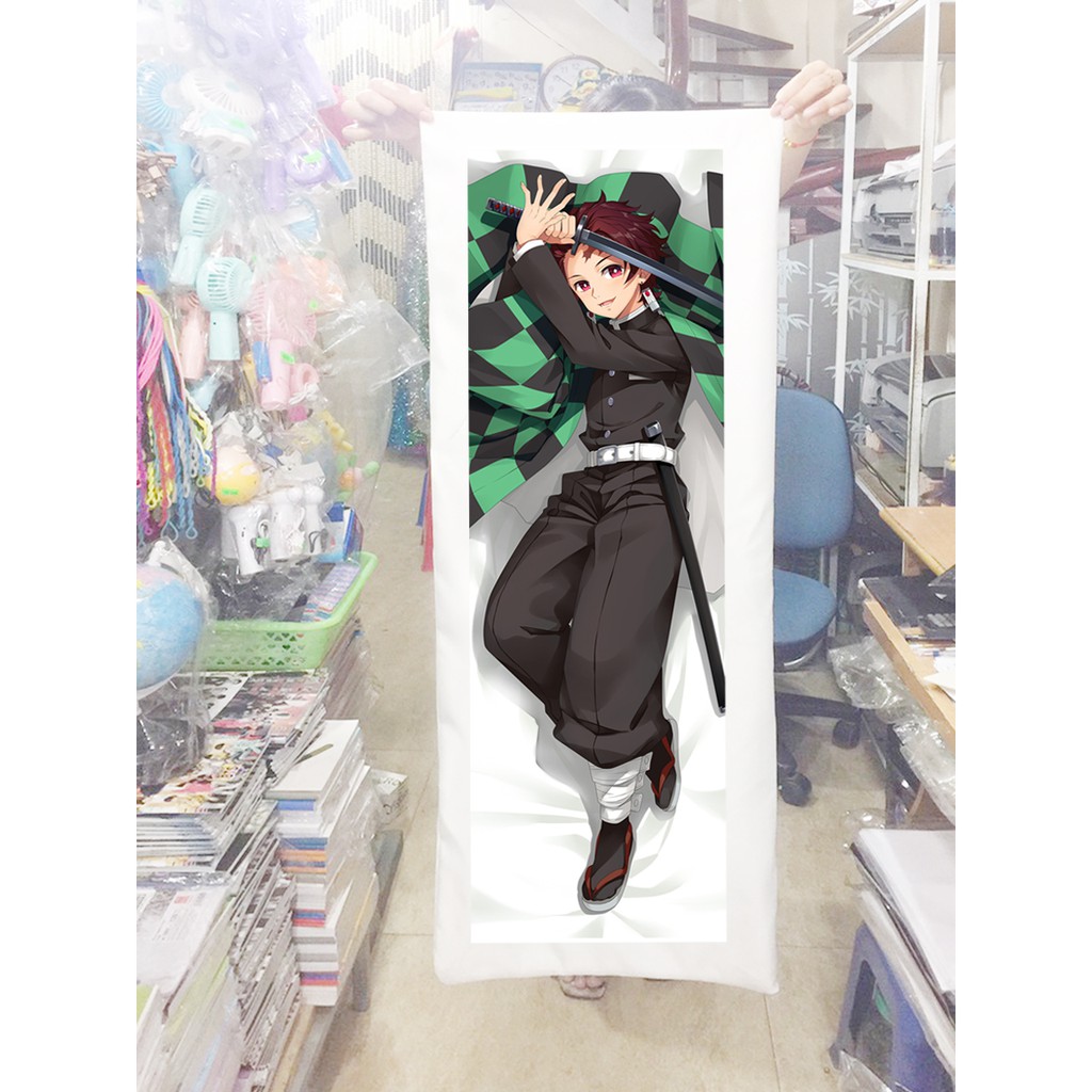 Gối ôm Kamado Tanjirou Kimetsu no yaiba 1m x40cm (Tặng 1 poster hoặc 1 huy hiệu)