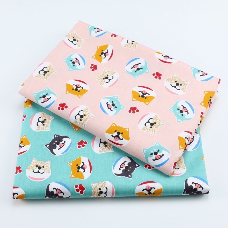 Set 2 Tấm Vải cotton 50cm * 160cm Và 50cm * 80cm In Họa Tiết Động Vật Hoạt Hình Trang Trí Giường Ngủ Trẻ Em diy