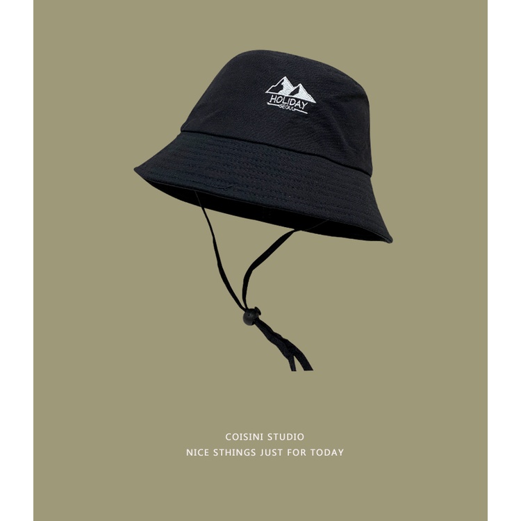 Mũ Bucket in thêu nhiều màu sắc phong cách Hàn Quốc