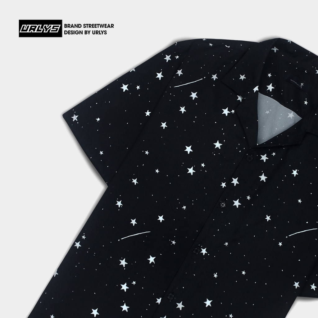 Áo sơ mi tay ngắn nam nữ URLYS form rộng sơ mi họa tiết tay lỡ cổ vest unisex ulzzang Sparking Sky