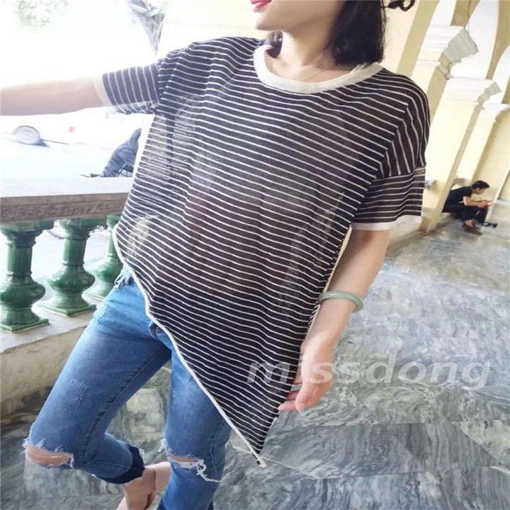 Áo thun tà xéo sọc ngang Mã: AX3005