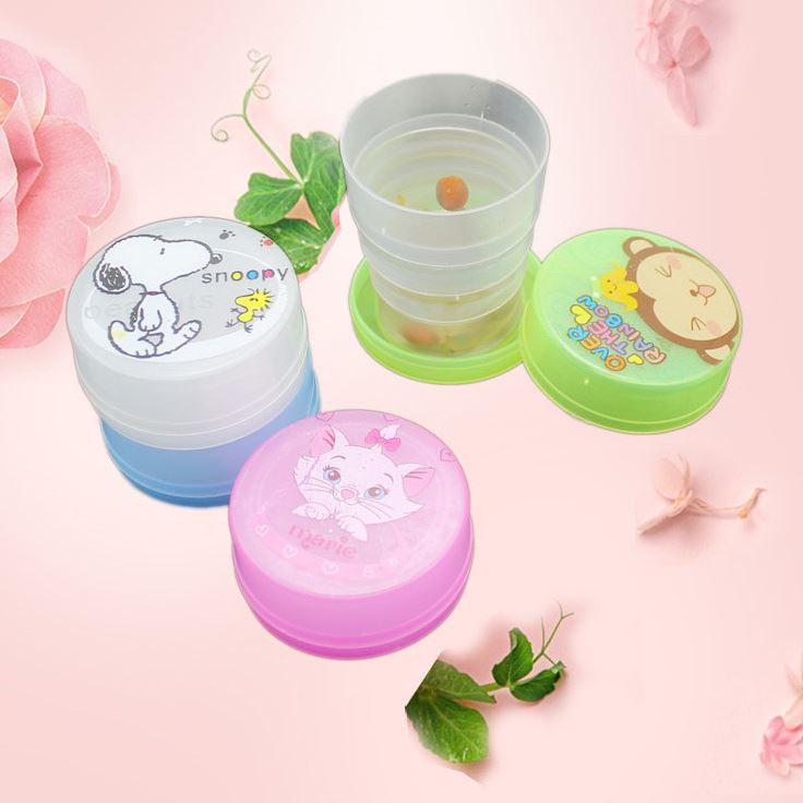 Cốc nhựa gấp gọn du lịch hoạt hình 🍀 Clovershop68 🍀