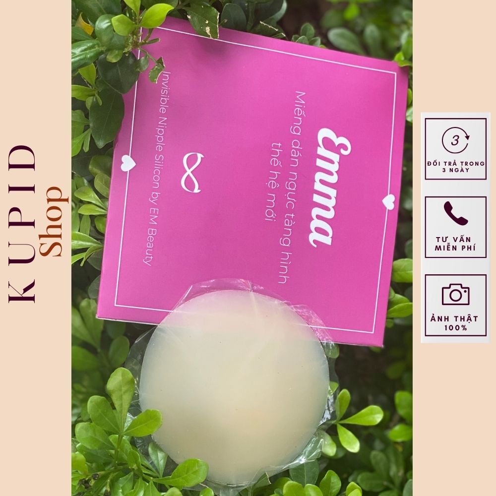 Miếng dán ngực siêu dính tàng hình EMMA dán ti silicon tàng hình bền đẹp siêu dính bất chấp mồ hôi vận động FREESHIP 01