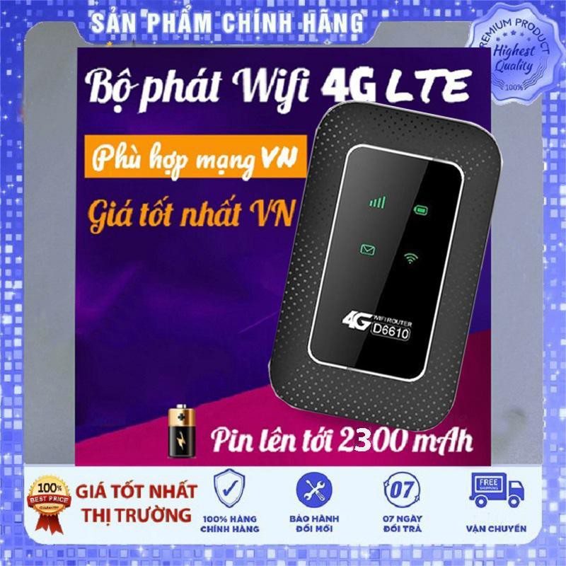 Bộ Phát WI FI 4G Viettel D6610 150MB Phát Mạng Tốc Độ Nhanh Không Lag Pin Trâu Dùng Bền