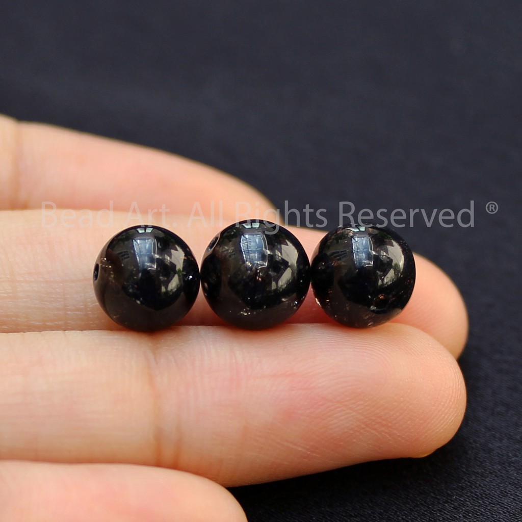Hạt Đá T.A Tóc Đen 8MM AAA, Phối Vòng Tay Phong Thuỷ, Chuỗi Hạt, Trang Sức - Hợp Mệnh Thủy, Mộc S46 - Bead Art