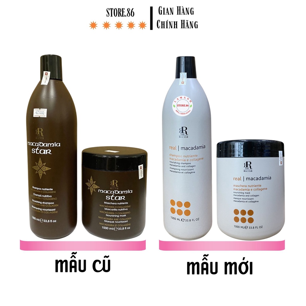 KEM Ủ TÓC PHỤC HỒI & TÁI TẠO TÓC MACADAMIA & COLLAGEN STAR  SIZE: HŨ 500ml – 1000ml hàng chính hãng