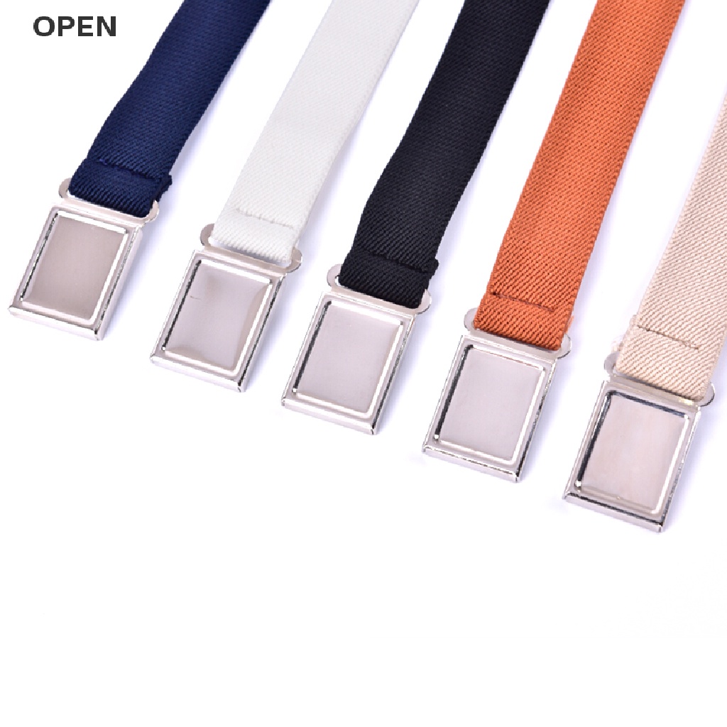 Thắt Lưng Vải Canvas Co Giãn Màu Trơn Tùy Chỉnh Kích Thước Cho Bé Trai / Gái