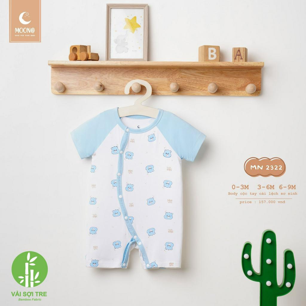 Bộ liền thân BODY MOON cộc vải sợi tre hè mát mềm MN2306